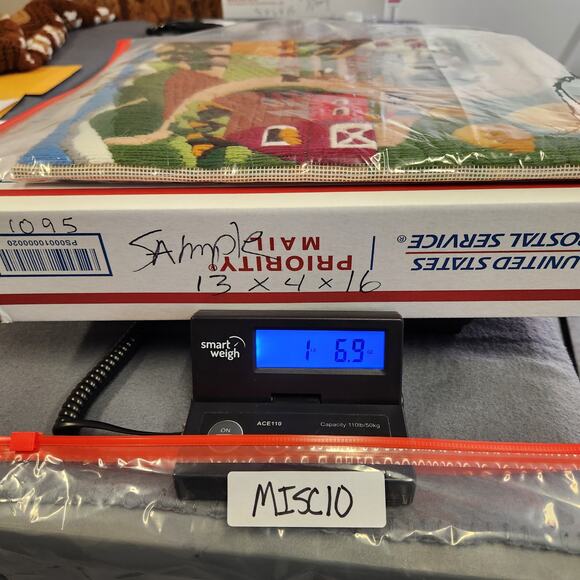 UNBRANDED Vintage 1980s Crewel Embroidery Farm At Harvest Unframed 11" x 14" - Picture 11 of 11